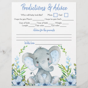Boy Elephant Baby Shower Double Game Flyer