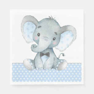 Boy Elephant Baby Shower Paper Napkins