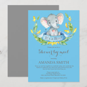Boy Elephant Baby shower par Mail Invitation