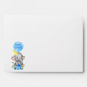 Boy Elephant Birthday Envelope
