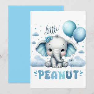 Boy Elephant Cute Peanut Invitation