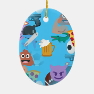 boy emoji ceramic ornament