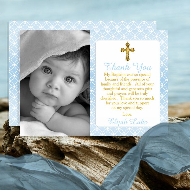 Boy Eternity Rings Cross Photo Baptism Thank You (Creator Uploaded)