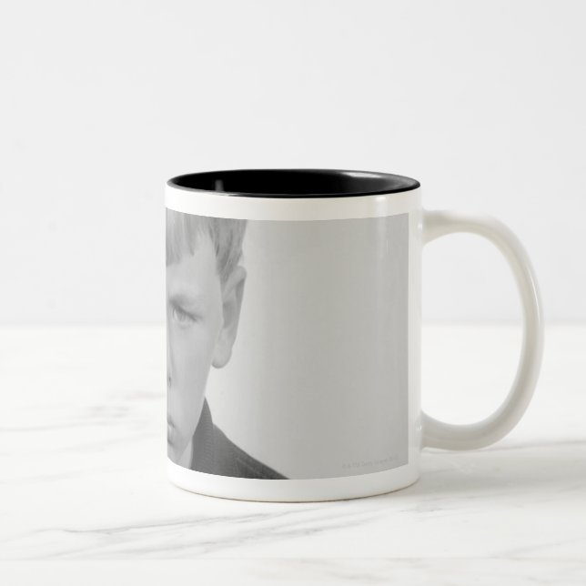 Boy Facial Expressions Two-Tone Coffee Mug (Right)