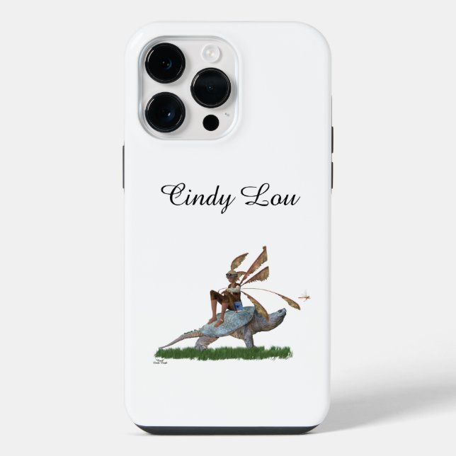 Boy Fairy Riding On Turtle iPhone / iPad case (Back)