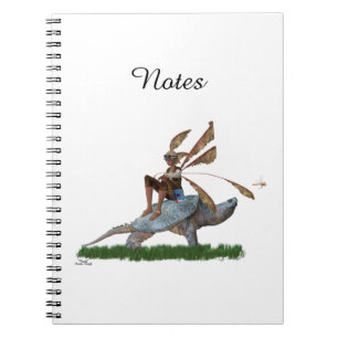 Boy Fairy Riding On Turtle Spiral Photo Notebook