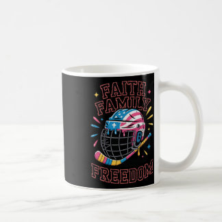 Boy Faith Family Freedom Ice Cream Drip Hockey Ame Coffee Mug