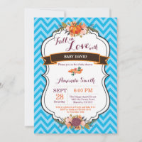 Boy Fall in Love Pumpkin Baby Shower Invitation