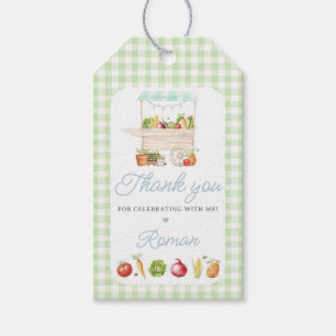 Boy Farmers Market Vegetable Stand Birthday Gift Tags