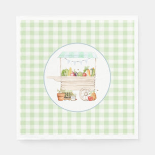 Boy Farmers Market Vegetable Stand Birthday Napkin