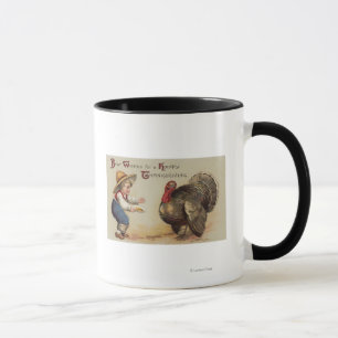 Boy Feeding Turkey Mug