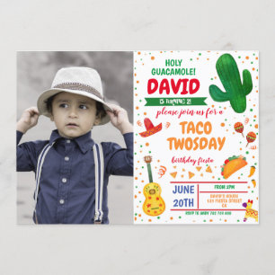 Boy Fiesta Invitation Taco Deux Jours Photo Annive