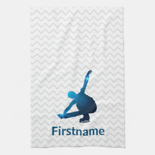 Boy Figure Skater Blue star - ice skating towel