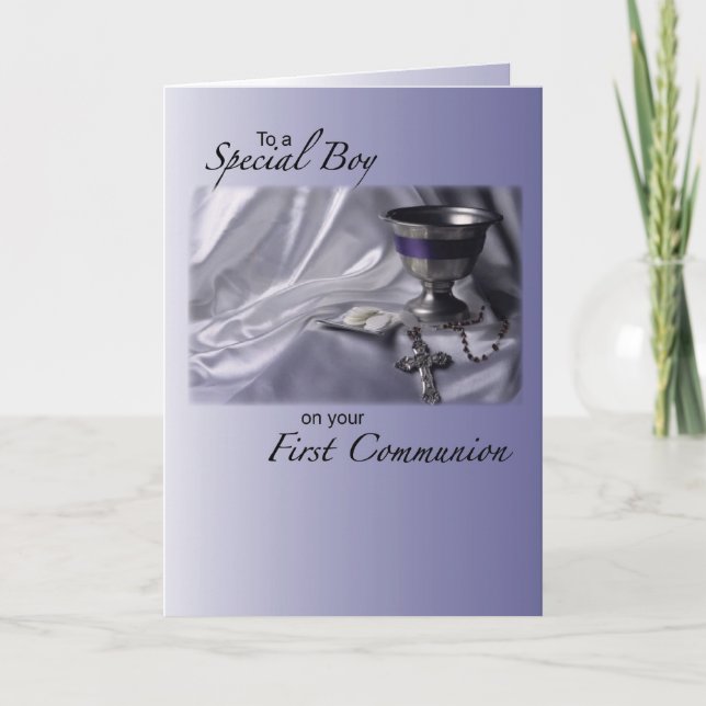 Boy, First Communion Congratulations Card (Front)
