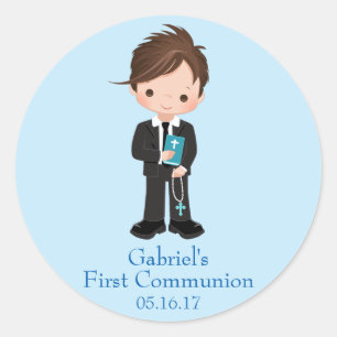 Boy First Communion Stickers Envelope Seals