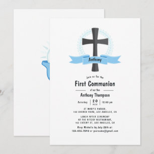 Boy First Holy Communion Invitation