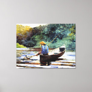 Boy Fishing, artwork by Winslow Homer Canvas Print