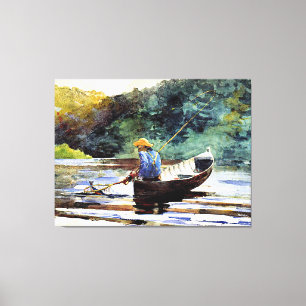 Boy Fishing, artwork by Winslow Homer Canvas Print