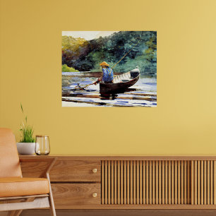 Boy Fishing, artwork by Winslow Homer Poster