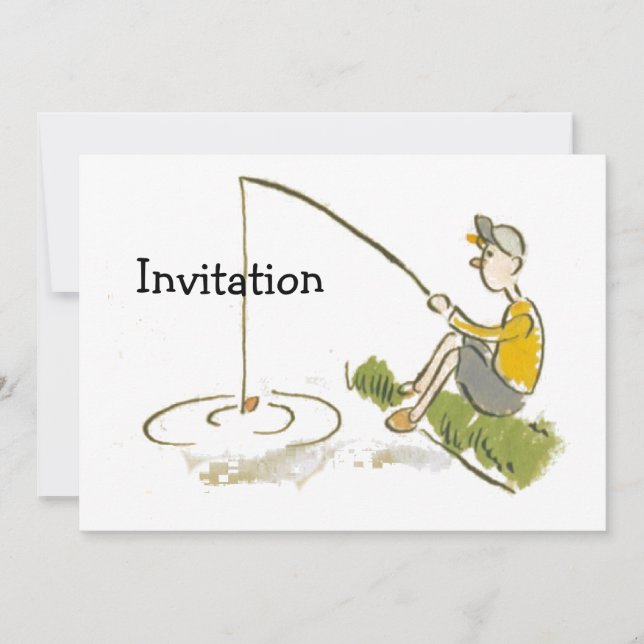 Boy Fishing Invitation (Front)