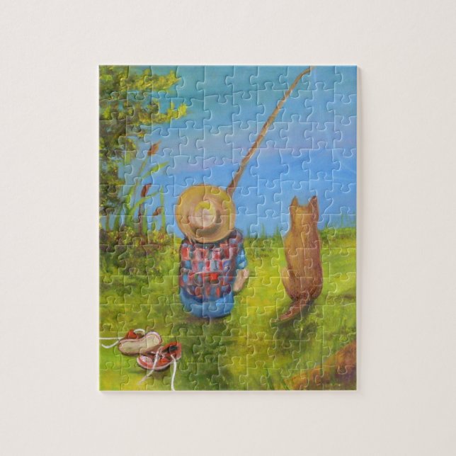 Boy Fishing Jigsaw Puzzle (Vertical)