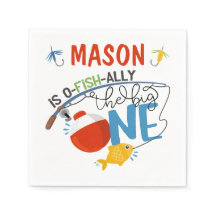 Boy Fishing The Big One Birthday Paper Napkins