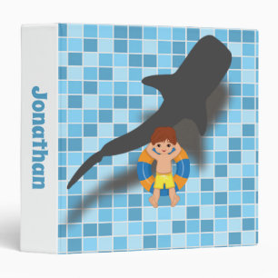 Boy Floating in Pool with Whale Shark Binder