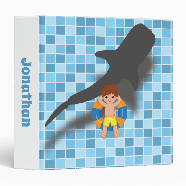 Boy Floating in Pool with Whale Shark Binder (Front/Spine)