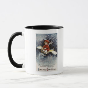 Boy Flying Make-Shift Airplane Mug