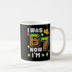 Boy gamer pixel bday was 6 7 years old birthday coffee mug