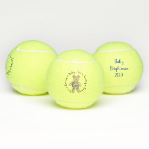 Boy Gender Reveal Tennis Ball with Teddy Bear
