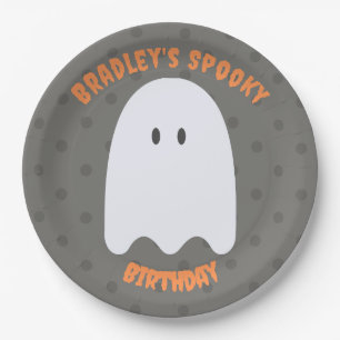Boy Ghost Birthday Party Personalized Paper Plate