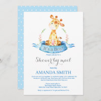 Boy Giraffe Baby shower par Mail Invitation