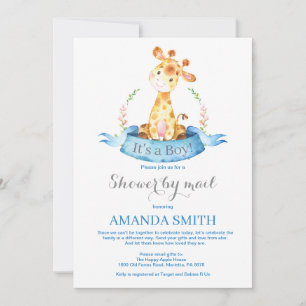 Boy Giraffe Baby shower par Mail Invitation