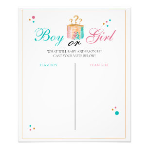 Boy Girl Cake Gender Reveal Prediction Sign