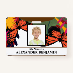 Boy Girl Child Student Name School ID Card Custom Badge