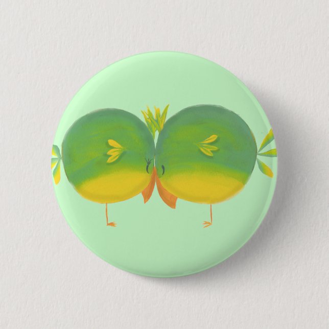 Boy & Girl Love Brids 2 Inch Round Button (Front)