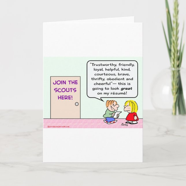 boy girl scouts join great resume card (Front)