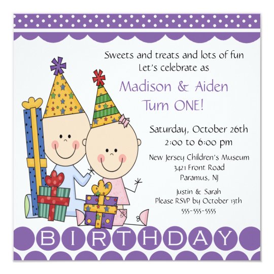 Birthday Invitation For Twins Boy And A Girl 7