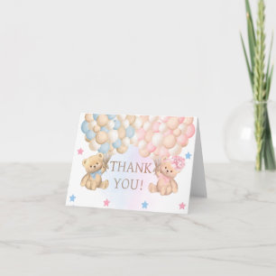 Boy Girl Twins Baby Shower Thank You Card