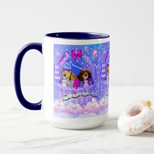 Boy Girl Twins Coffee Mug (With Donut)