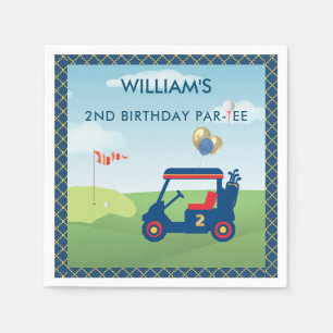 Boy Golf Theme 2nd Birthday Party Napkins