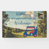 Boy Golf Theme 3rd Birthday Party  Banner