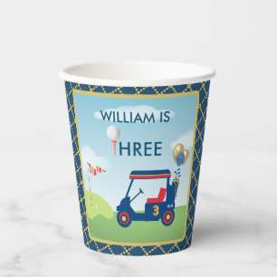 Boy Golf Theme 3rd Birthday Party  Paper Cups