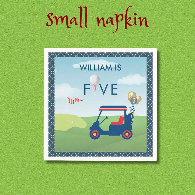 Boy Golf Theme 5th Birthday Party Napkins (Creator Uploaded)