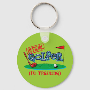 Boy Golfer In Training Keychain