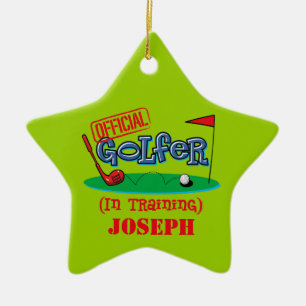 Boy Golfer In Training Personalized Ornament
