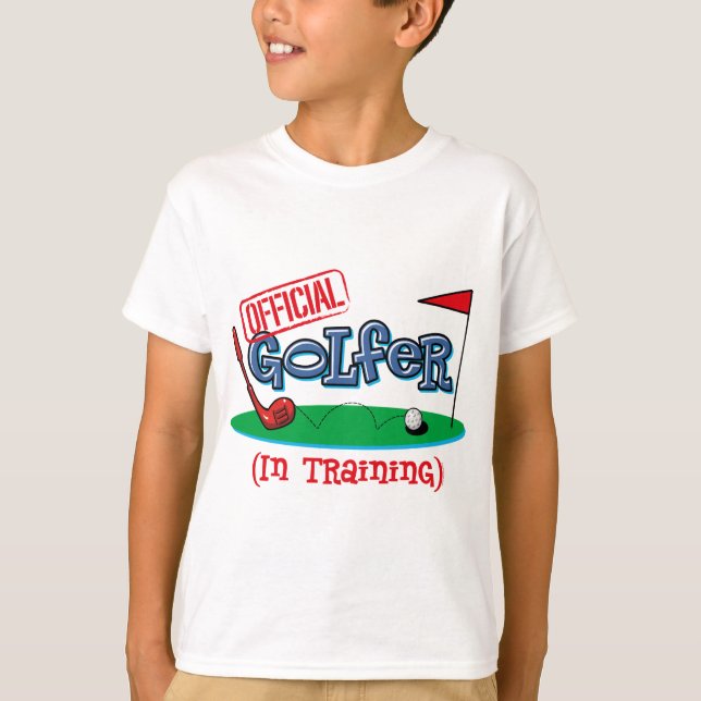 Boy Golfer In Training T-Shirt (Front)