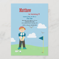 Boy Golfer Invitation