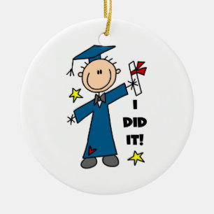 Boy Graduate Ceramic Ornament